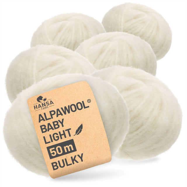 Alpawool® Baby 50 Light NFA01 - 6er Set Alpakawolle Natur