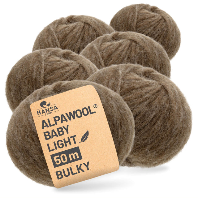 Alpawool® Baby 50 Light NFA06 - 6er Set Alpakawolle Braun