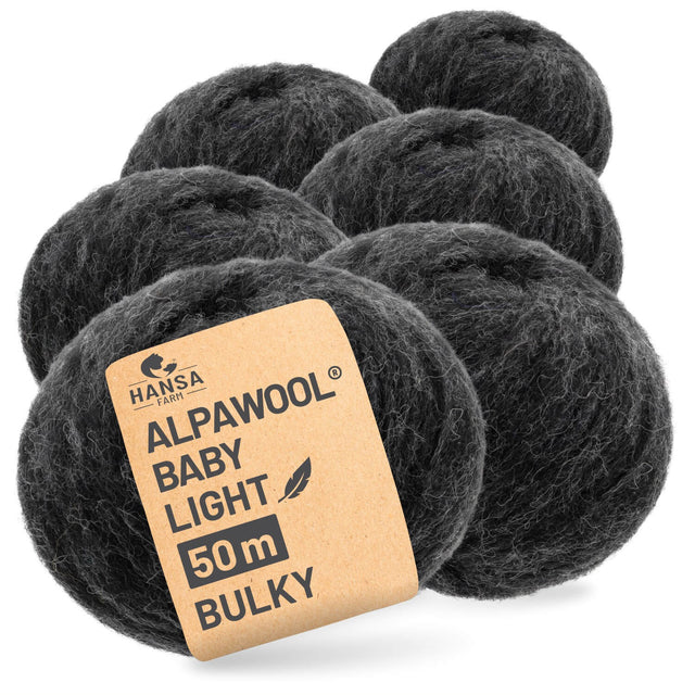 Alpawool® Baby 50 Light NFA14 - 6er Set Alpakawolle Anthrazit