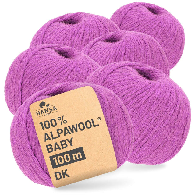 Alpawool® Baby 100 DK CF202 - 6x50g Alpakawolle Berry Sorbet