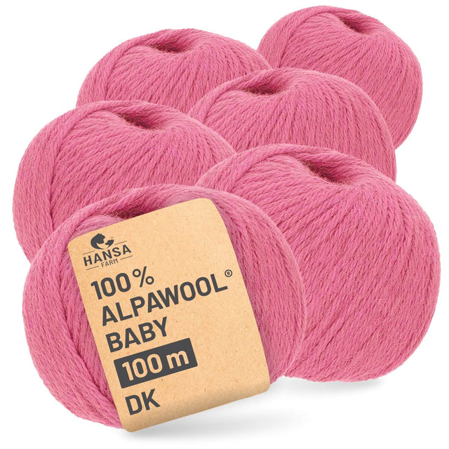Alpawool® Baby 100 DK CF181 - 6x50g Alpakawolle Rose Bubble
