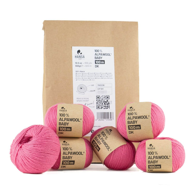 Alpawool® Baby 100 DK CF181 - 6x50g Alpakawolle Rose Bubble