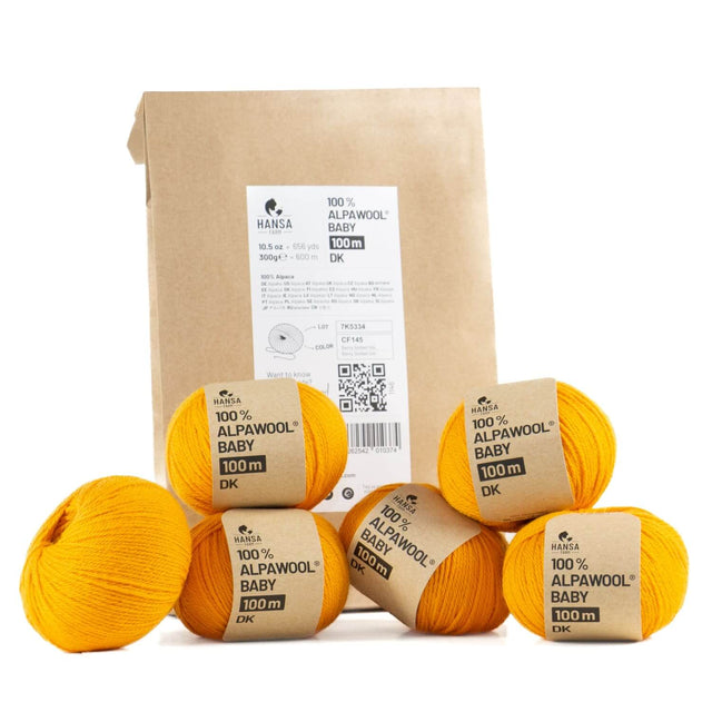 Alpawool® Baby 100 DK CF145 - 6x50g Alpakawolle Golden Saffron