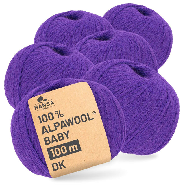Alpawool® Baby 100 DK CF214 - 6x50g Alpakawolle Violet Bloom