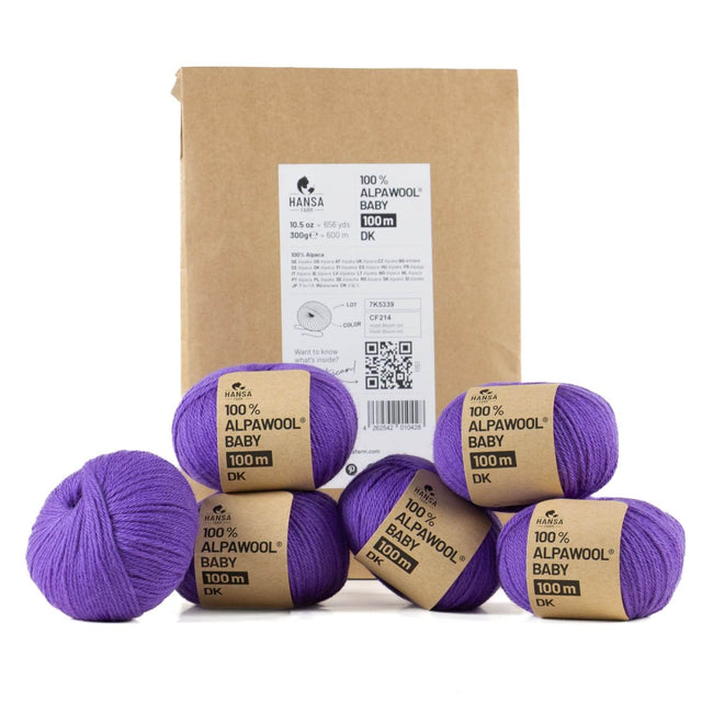 Alpawool® Baby 100 DK CF214 - 6x50g Alpakawolle Violet Bloom