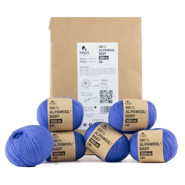 Alpawool® Baby 100 DK CF222 - 6x50g Alpakawolle Denim Sky