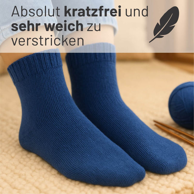 alpacare® Baby Socks waschbar CF245 - 2x112g Alpakawolle Jeansblau