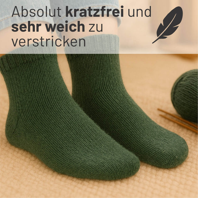 alpacare® Baby Socks waschbar HF275 - 2x112g Alpakawolle Smaragd Melange
