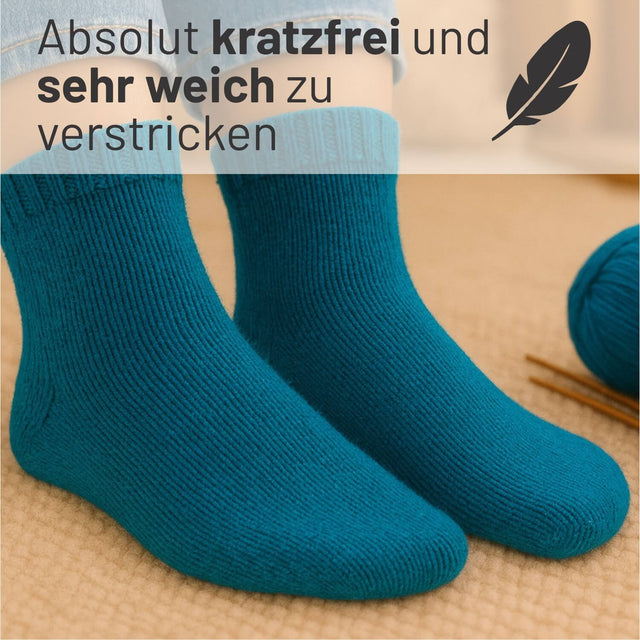 alpacare® Baby Socks waschbar CF259 - 2x112g Alpakawolle Petrol