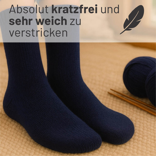 alpacare® Baby Socks waschbar CF239 - 2x112g Alpakawolle Dunkelblau