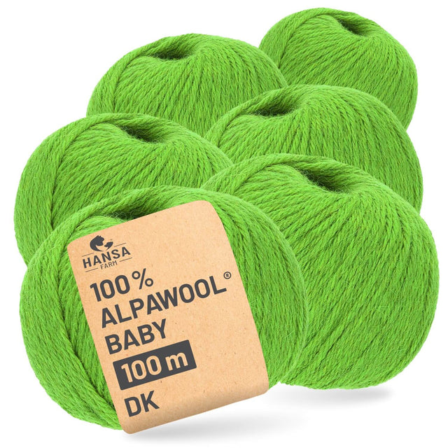 Alpawool® Baby 100 DK CF283 - 6x50g Alpakawolle Olive Spring