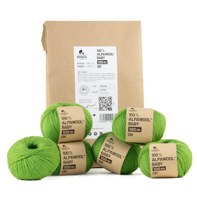 Alpawool® Baby 100 DK CF283 - 6x50g Alpakawolle Olive Spring