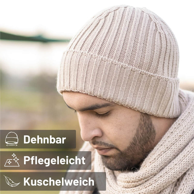 ALPAWOOL® Baby 100 Damen und Herren Mütze Weinrot heather (HF179)