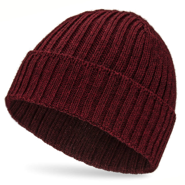 ALPAWOOL® Baby 100 Damen und Herren Mütze Weinrot heather (HF179)