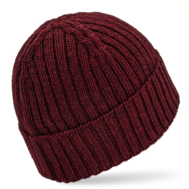 ALPAWOOL® Baby 100 Damen und Herren Mütze Weinrot heather (HF179)