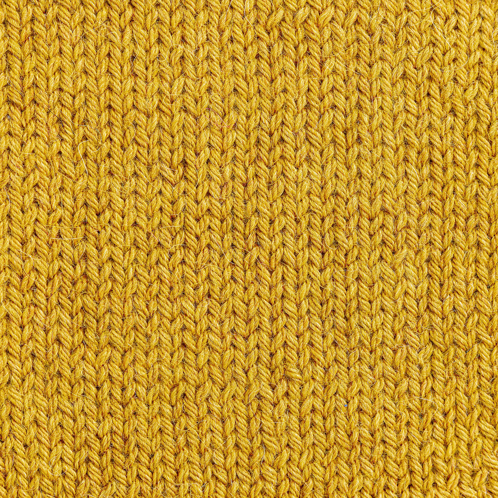 ALPAWOOL® Baby 100 Knitting Set Hat Mustard Yellow Melange HF114