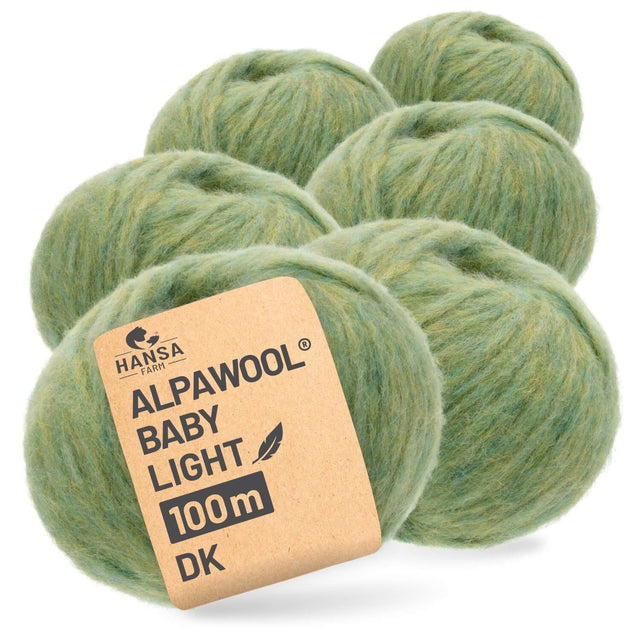 Alpawool® Baby 100 Light HF283 - 6er Set Alpakawolle Lindenblüte Melange