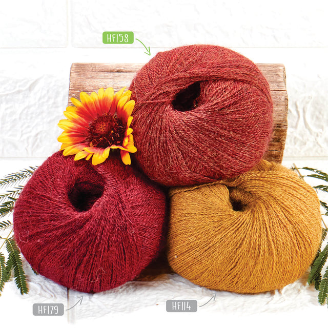 Alpawool® Baby 400 Lace HF158 - 4x50g Alpaca Wool Autumn Leaves Melange