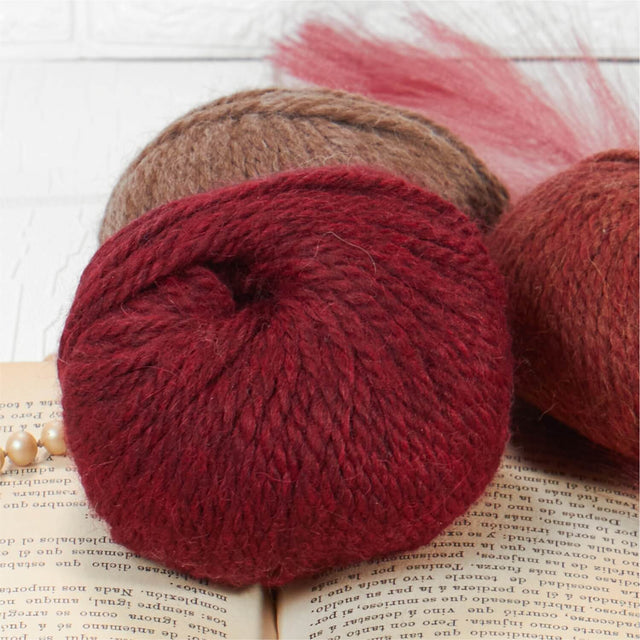 Alpawool® Baby 50 Bulky HF179 - 6x50g Alpaca Wool Wine Red Melange