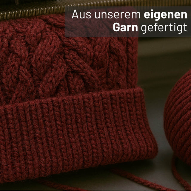 ALPAWOOL® Baby 50 Damen und Herren Mütze Weinrot heather (HF179)