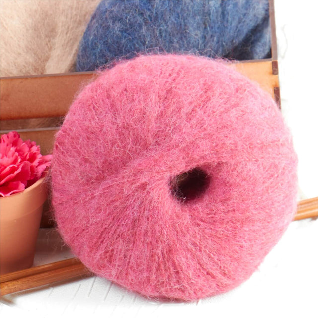 Alpawool® Baby Brushed HF191 - 4x50g Alpakawolle Himbeersahne Melange