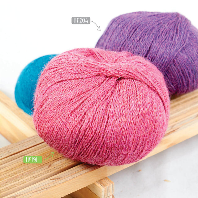Alpawool® Baby 400 Lace HF191 - 4x50g Alpaca Wool Raspberry Cream Melange
