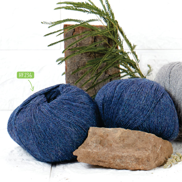 Alpawool® Baby 400 Lace HF236 - 4x50g Alpaca Wool Dark Blue Melange