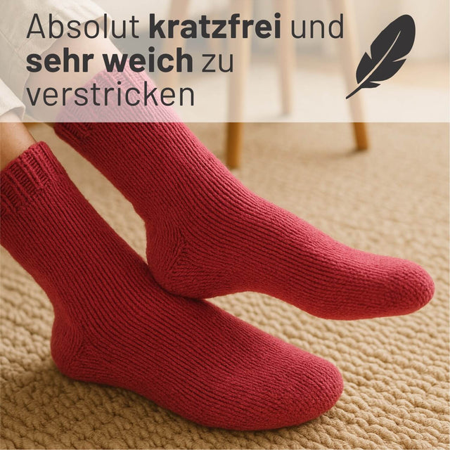 alpacare® Baby Socks waschbar HF191 - 2x112g Alpakawolle Himbeersahne Melange