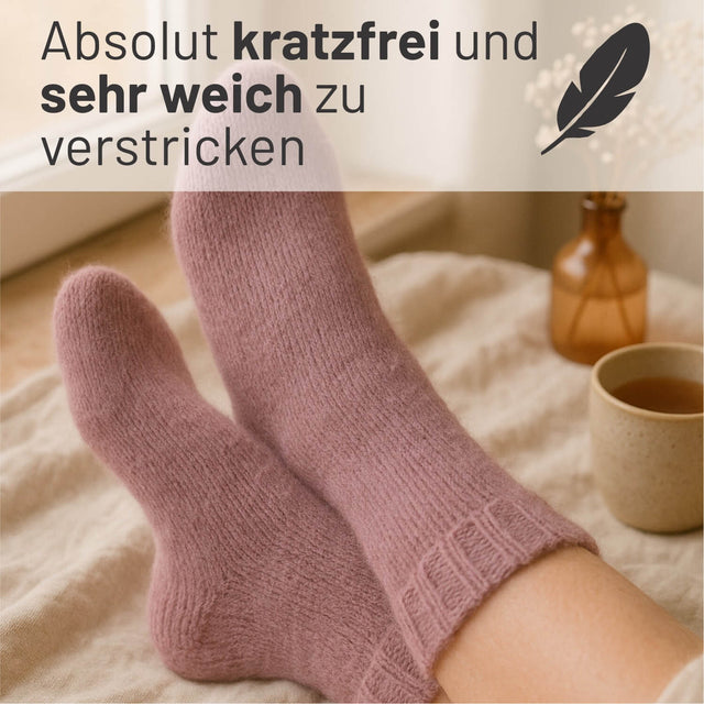 alpacare® Baby Socks waschbar HF197 - 2x112g Alpakawolle Beere Melange