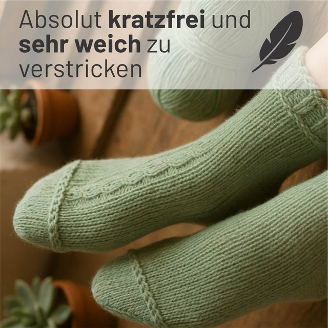 alpacare® Baby Socks waschbar HF283 - 2x112g Alpakawolle Lindenblüte Melange