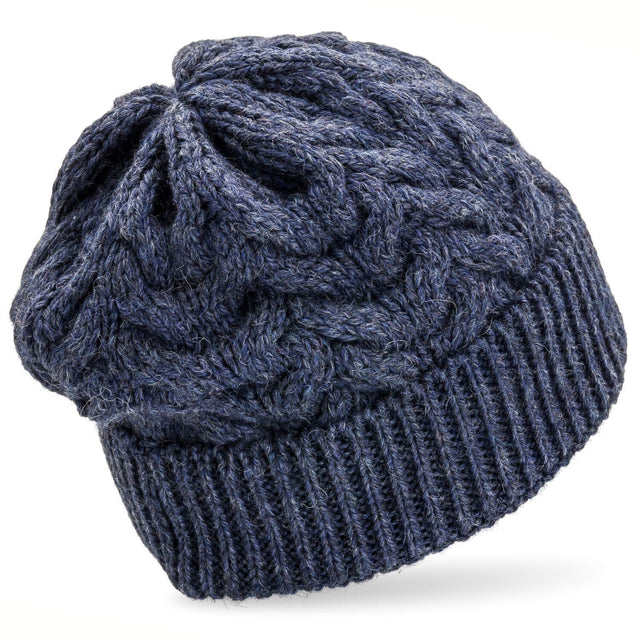 ALPAWOOL® Baby 50 Damen und Herren Mütze Dunkelblau heather (HF236)