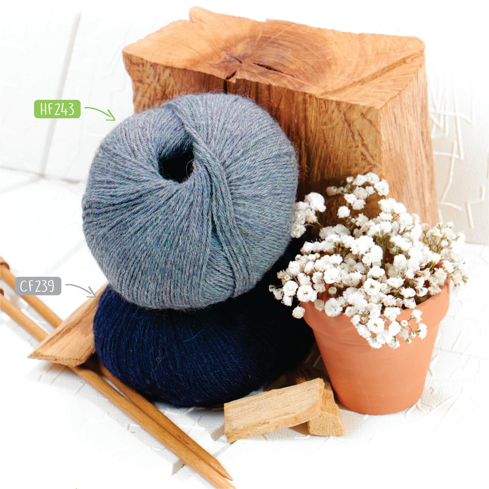 Alpawool® Baby 200 Fingering HF243 - 6x50g Alpaca Wool Grey-Green Melange