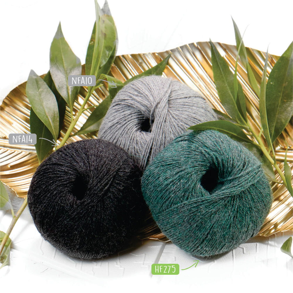 Alpawool® Baby 200 Fingering HF275 - 6x50g Alpaca Wool Emerald Melange