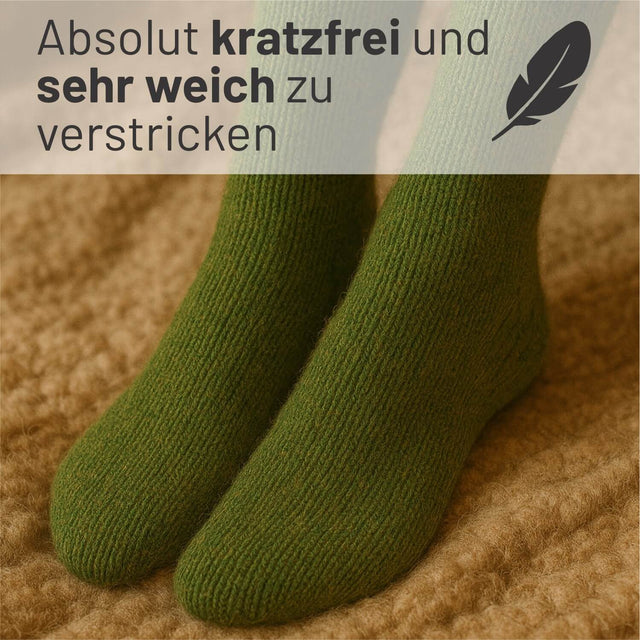 alpacare® Baby Socks waschbar HF285 - 2x112g Alpakawolle Mittelgrün Melange