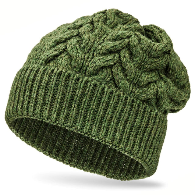 ALPAWOOL® Baby 50 Damen und Herren Mütze Mittelgrün heather (HF285)