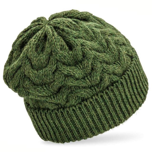 ALPAWOOL® Baby 50 Damen und Herren Mütze Mittelgrün heather (HF285)