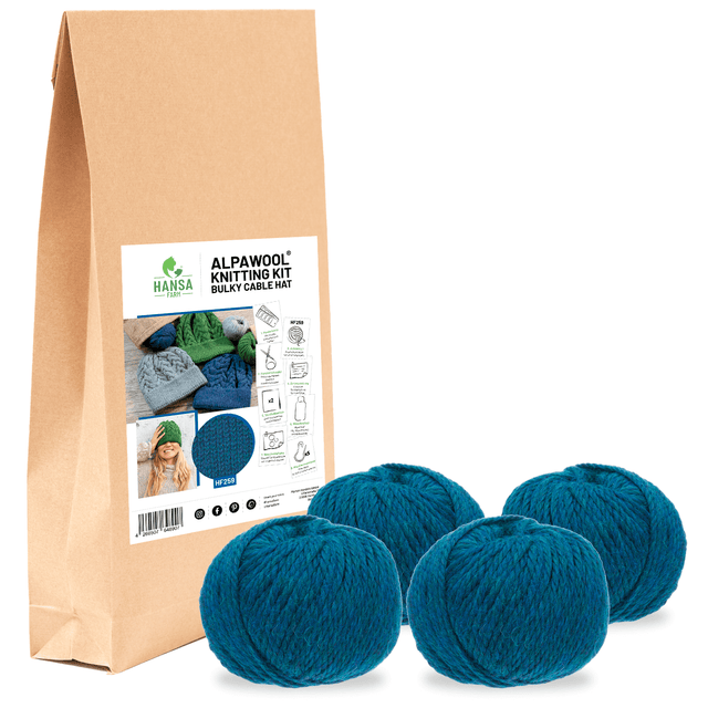 ALPAWOOL® Baby 50 Knitting Set Hat Deep Ocean Melange HF259