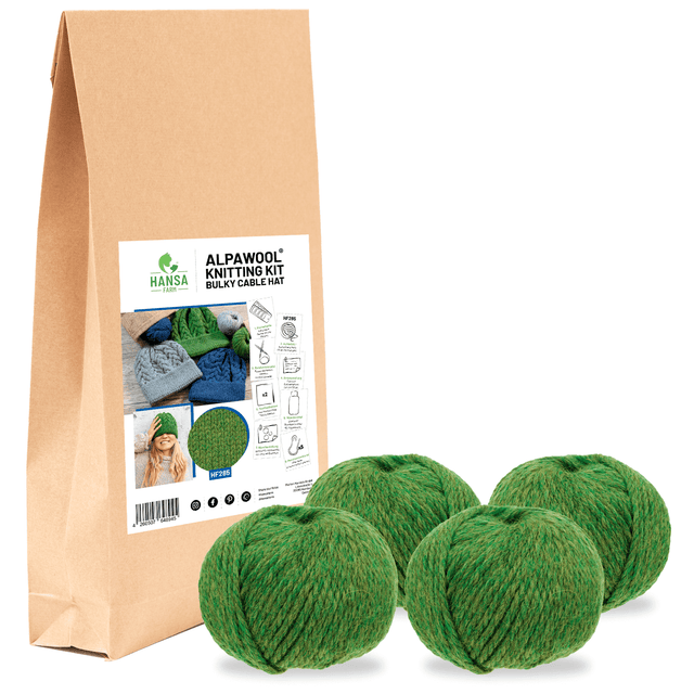ALPAWOOL® Baby 50 Knitting Set Hat Medium Green Melange HF285