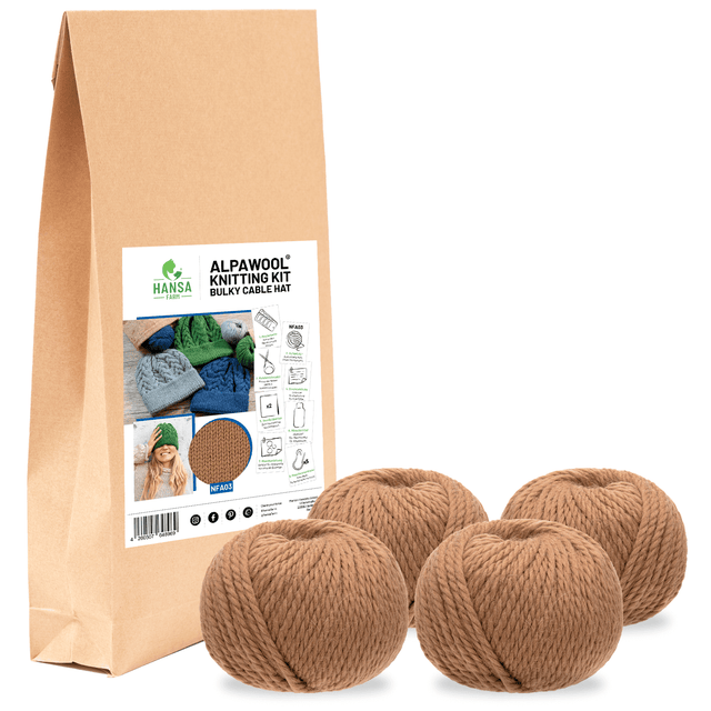 ALPAWOOL® Baby 50 Ensemble de tricot Bonnet Cappuccino NFA03