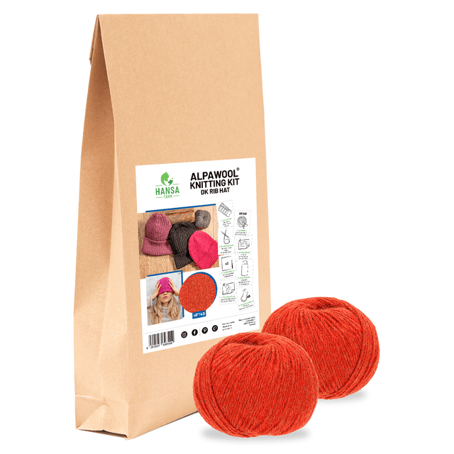 ALPAWOOL® Baby 100 Strick-Set Mütze Orange Melange HF149