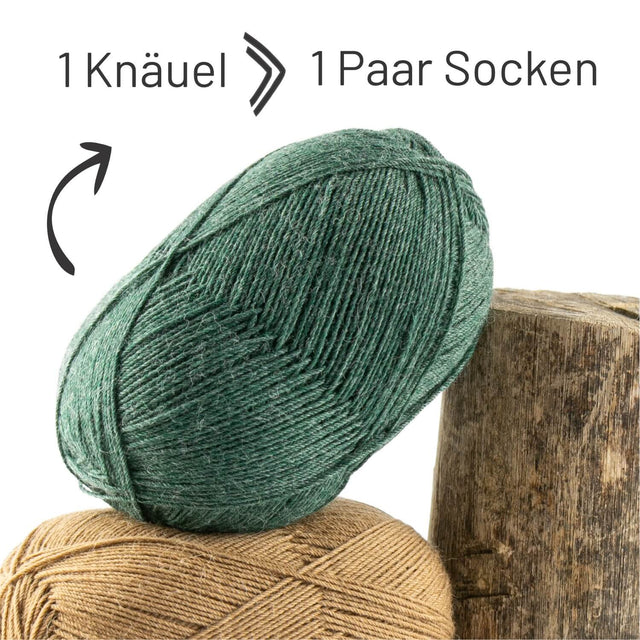 alpacare® Baby Socks waschbar HF275 - 2x112g Alpakawolle Smaragd Melange