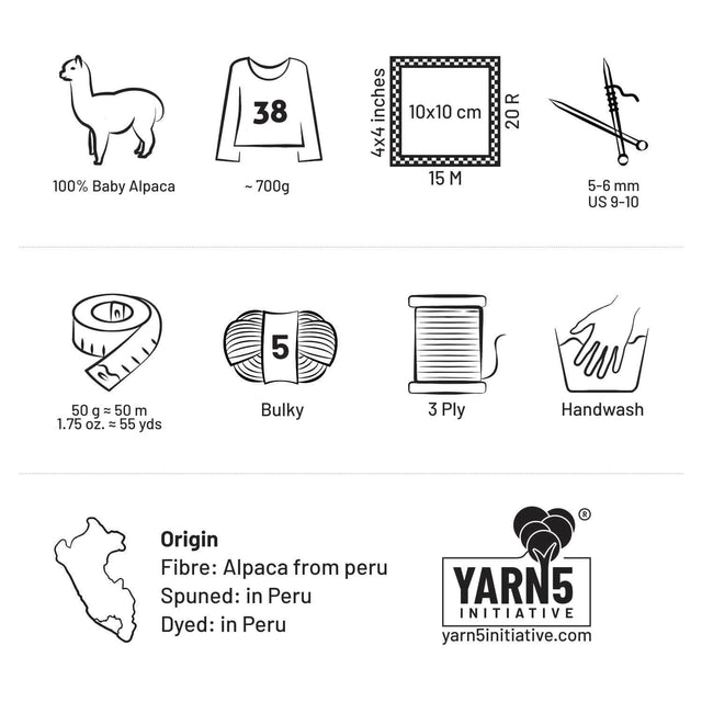 Alpawool® Baby 50 Bulky HF266 - 500g Alpaca Wool Cone Blue-Green Melange