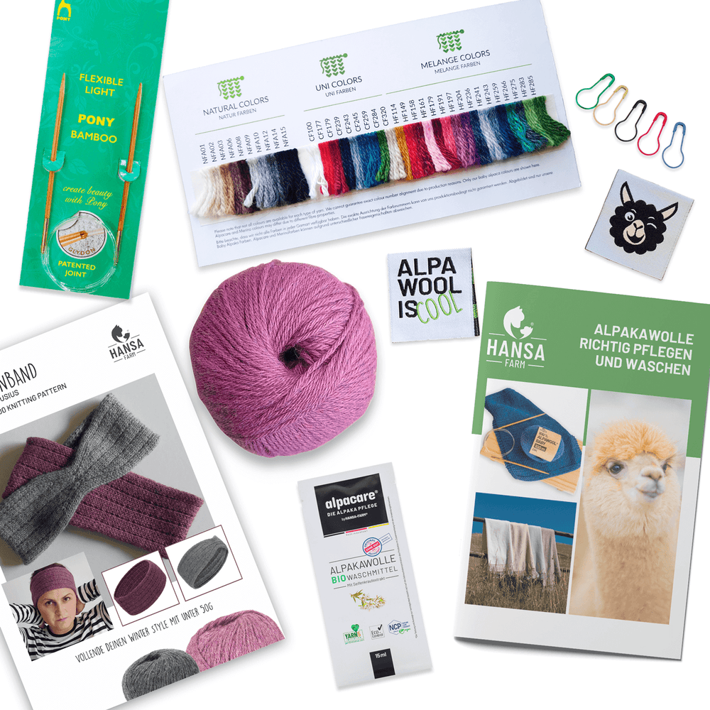 ALPAWOOL® Baby 100 Starter Kit Headband Berry Melange HF197