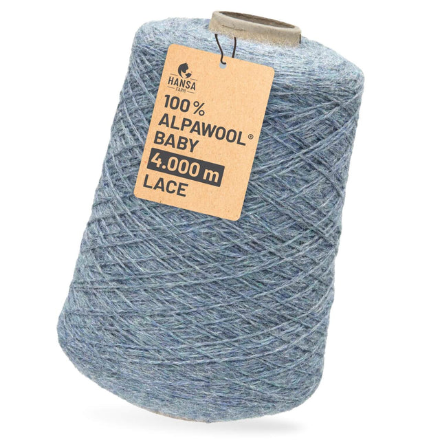 Alpawool® Baby 400 Lace HF243 - 500g Alpakawolle Kone Grau-Grün Melange