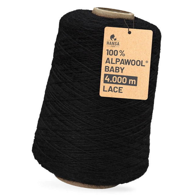 Alpawool® Baby 400 Lace NFA15 - 500g Alpakawolle Kone Schwarz