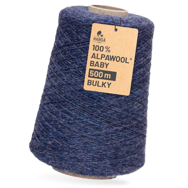 Alpawool® Baby 50 Bulky HF236 - 500g Alpaca Wool Cone Dark Blue Melange