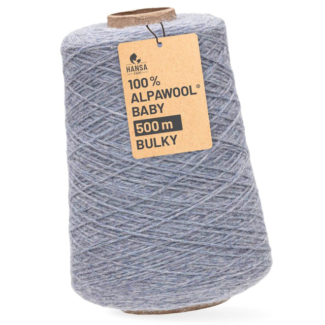 Alpawool® Baby 50 Bulky HF241 - 500g Alpaca Wool Cone Glacier Melange