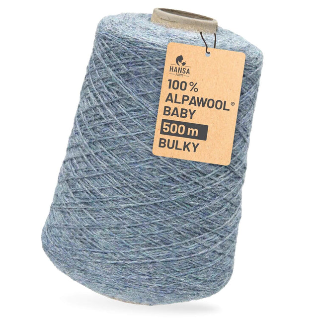 Alpawool® Baby 50 Bulky HF243 - 500g Alpaca Wool Cone Grey-Green Melange