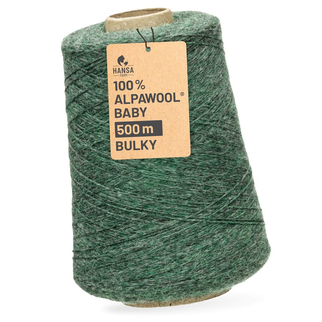 Alpawool® Baby 50 Bulky HF275 - 500g alpaca wool Kone Emerald Melange
