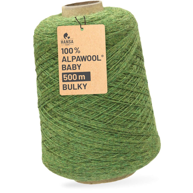 Alpawool® Baby 50 Bulky HF285 - 500g Alpaca Wool Cone Medium Green Melange